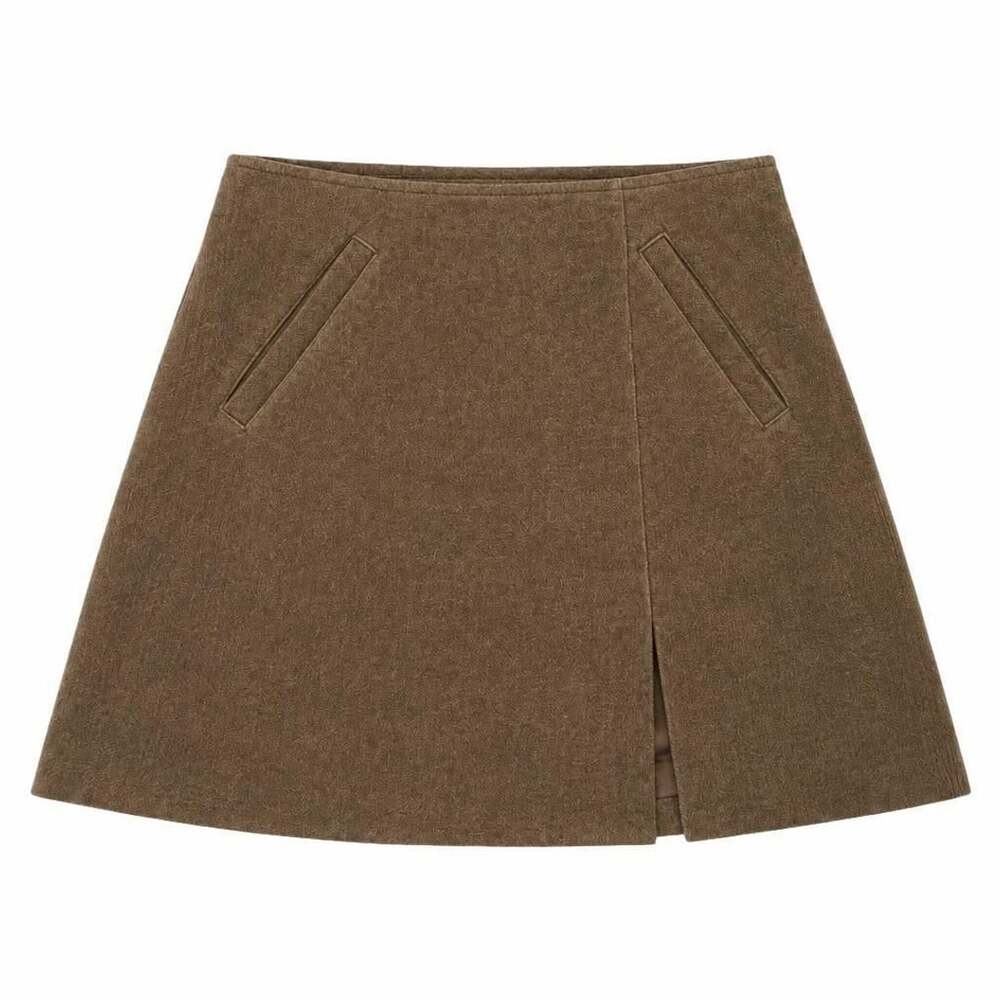 100%  Leather Mini Skirt Size 26 Suede looking